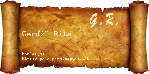 Gerő Rita névjegykártya